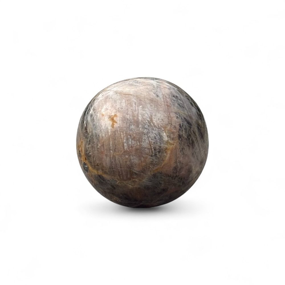 Polished Black Moonstone Sphere Palm Stone